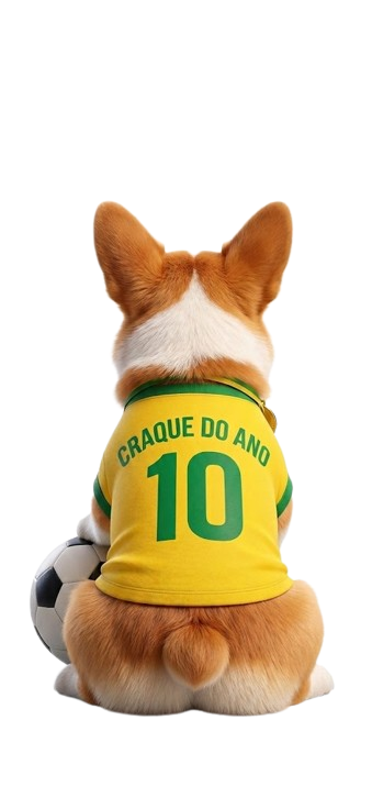 Pet vestindo a camisa da Seleção personalizada